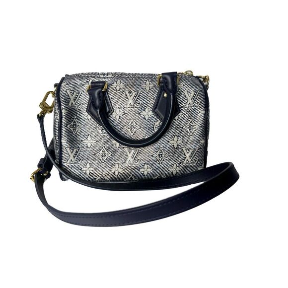 BRAND NEW Louis Vuitton Speedy Bandouliere 20 - Monoglam Blue - Picture 8 of 10